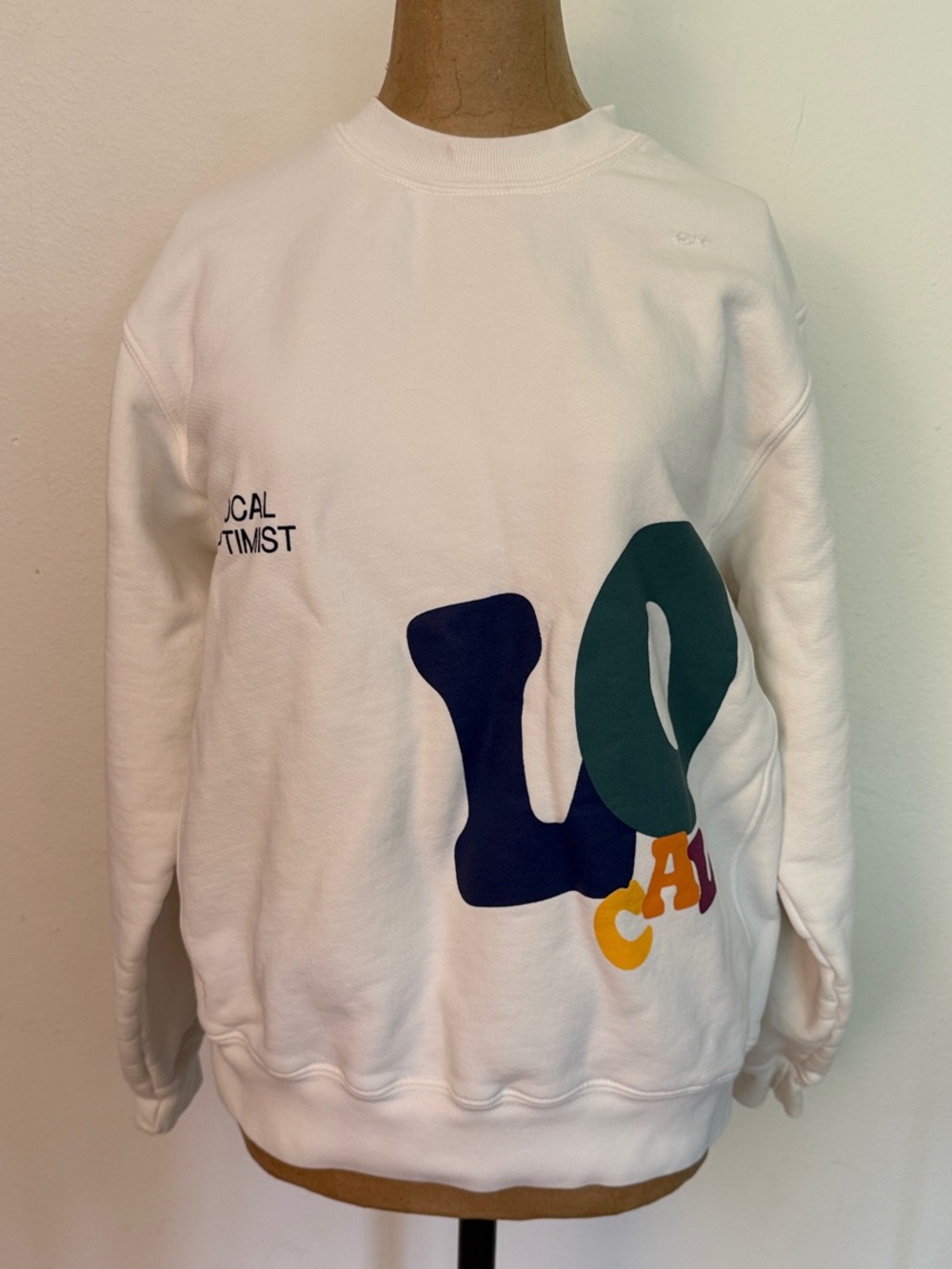 Madhappy S White Graphic Crewneck Sweater Multicolor Lettering oversized